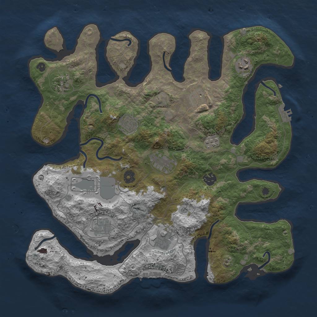Rust Map: Procedural Map, Size: 3750, Seed: 1581432032, 15 Monuments