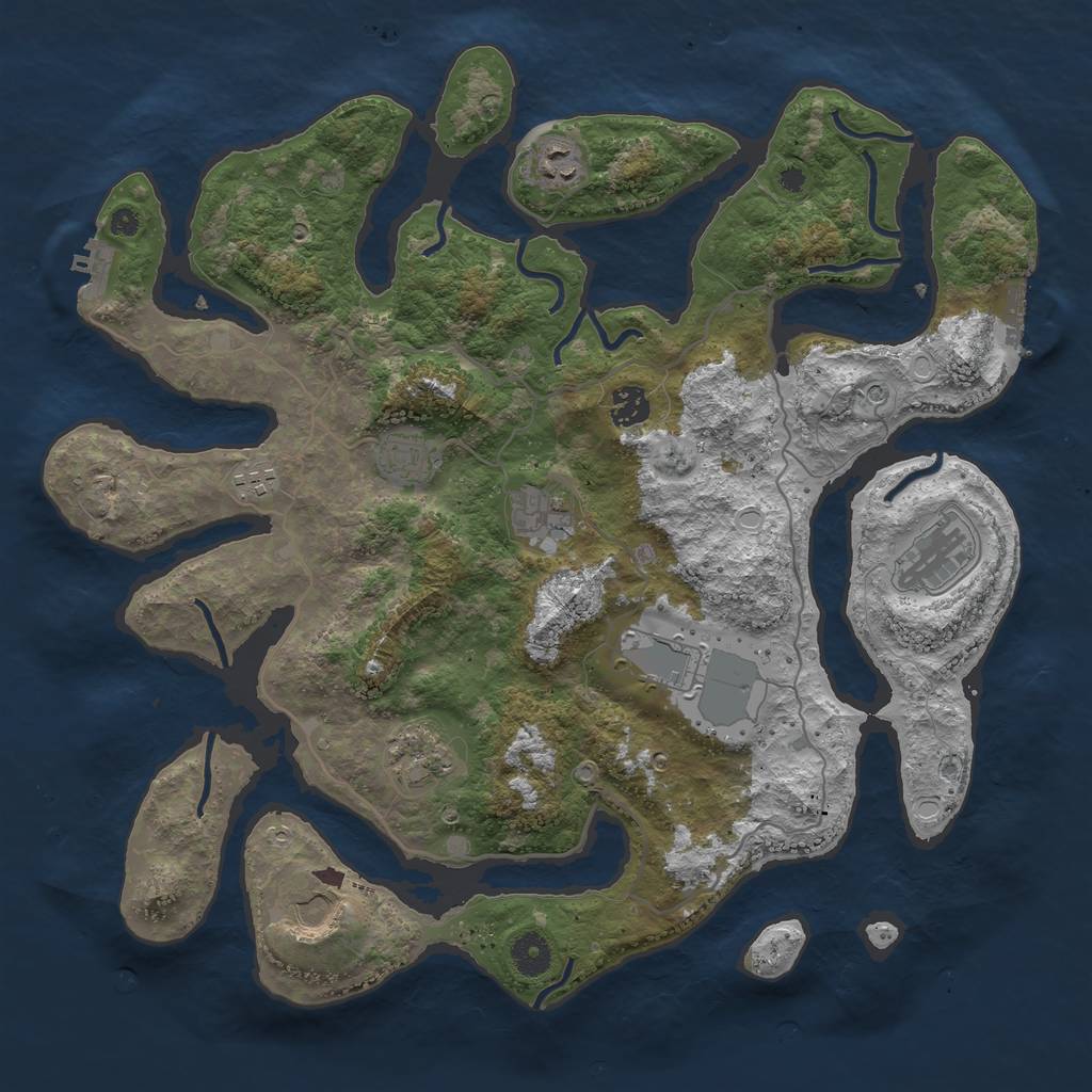 Rust Map: Procedural Map, Size: 4000, Seed: 820014, 20 Monuments