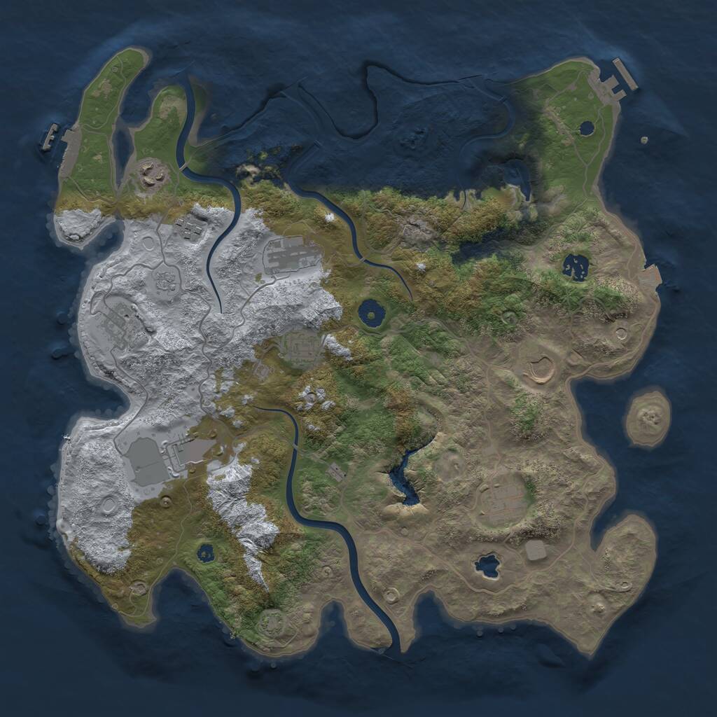Rust Map: Procedural Map, Size: 4000, Seed: 538609, 15 Monuments