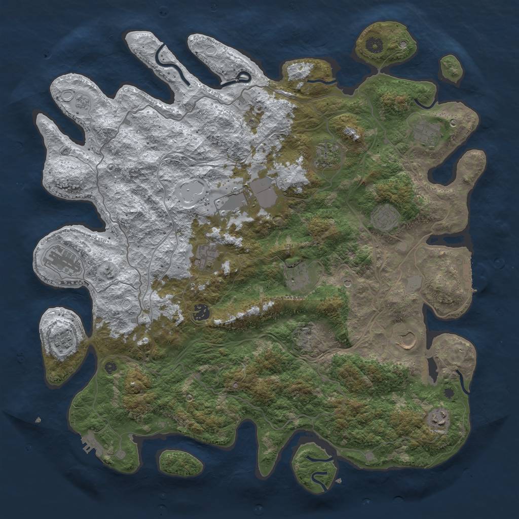 Rust Map: Procedural Map, Size: 4500, Seed: 617749, 20 Monuments