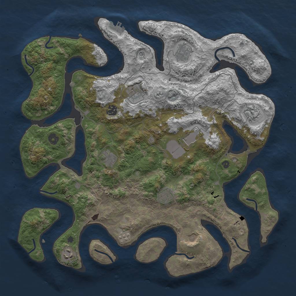 Rust Map: Procedural Map, Size: 4100, Seed: 6172021, 14 Monuments