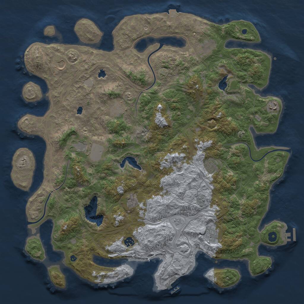 Rust Map: Procedural Map, Size: 4750, Seed: 1032244637, 16 Monuments