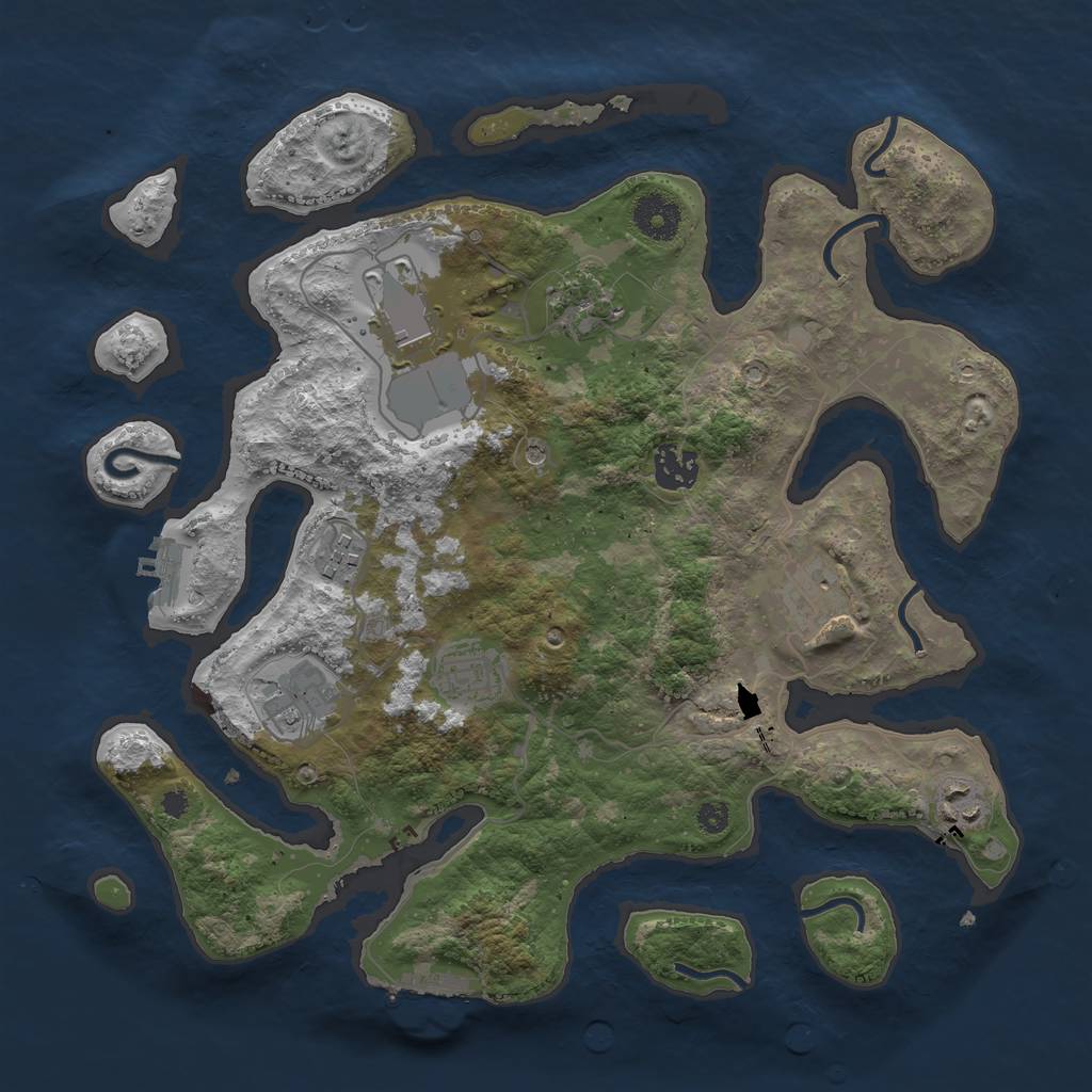 Rust Map: Procedural Map, Size: 3500, Seed: 1801851493, 13 Monuments