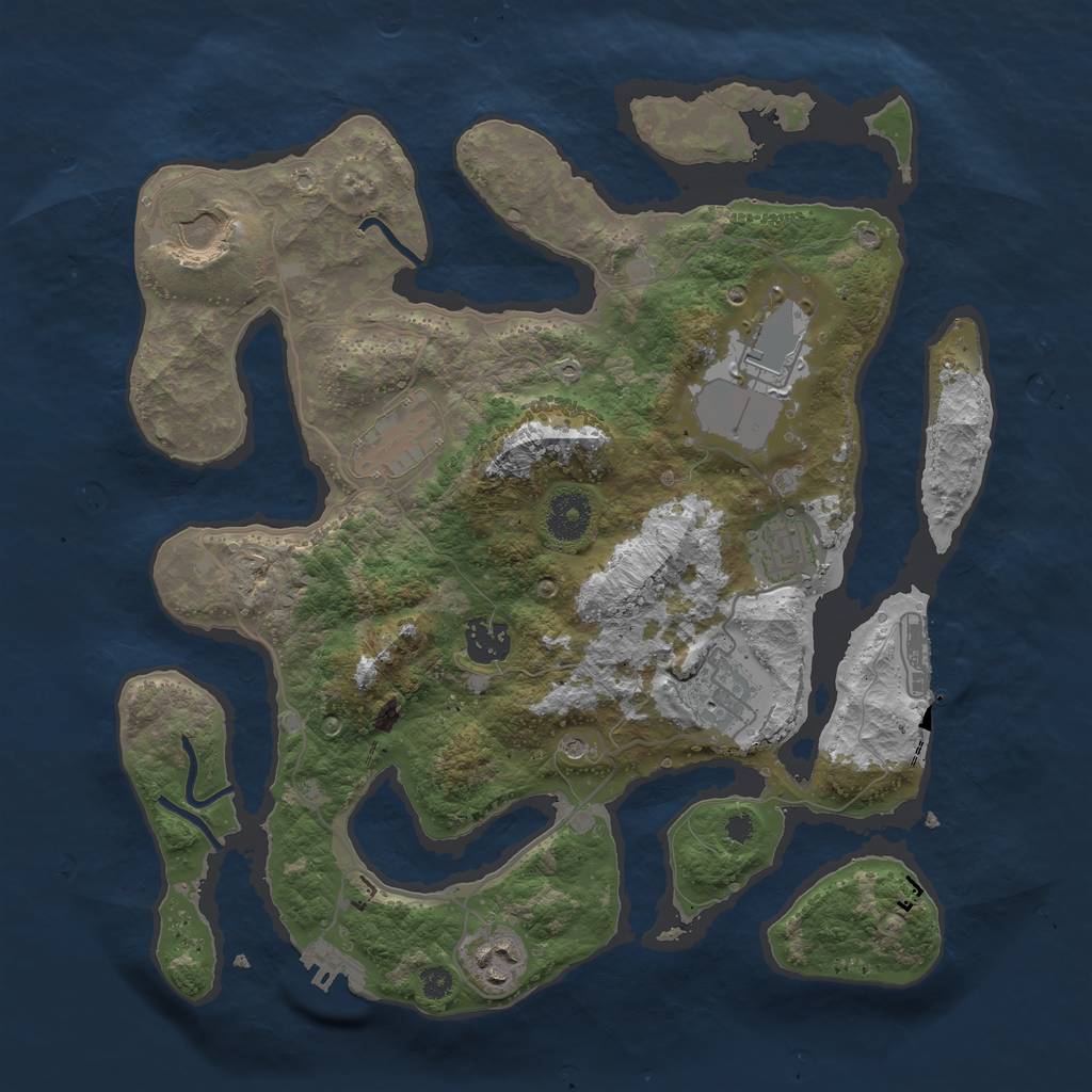 Rust Map: Procedural Map, Size: 3500, Seed: 1846644876, 12 Monuments