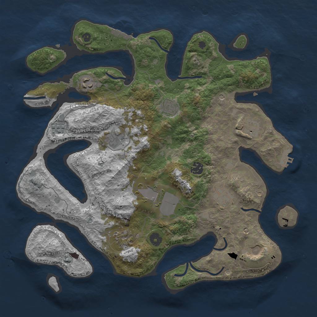 Rust Map: Procedural Map, Size: 3750, Seed: 1860368331, 15 Monuments