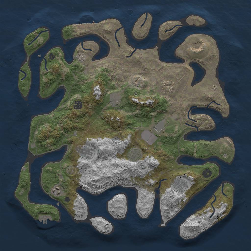 Rust Map: Procedural Map, Size: 4200, Seed: 64678412, 15 Monuments