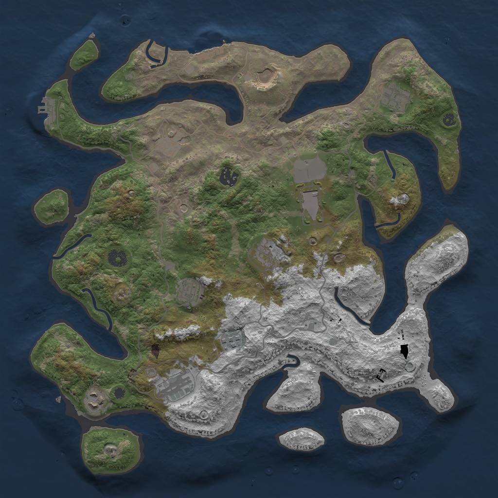 Rust Map: Procedural Map, Size: 4000, Seed: 1539566220, 15 Monuments