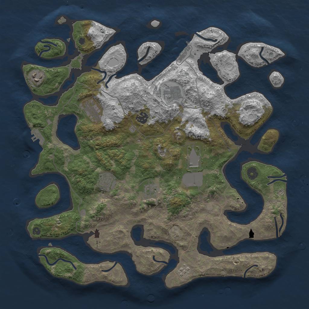 Rust Map: Procedural Map, Size: 4000, Seed: 9864326, 19 Monuments