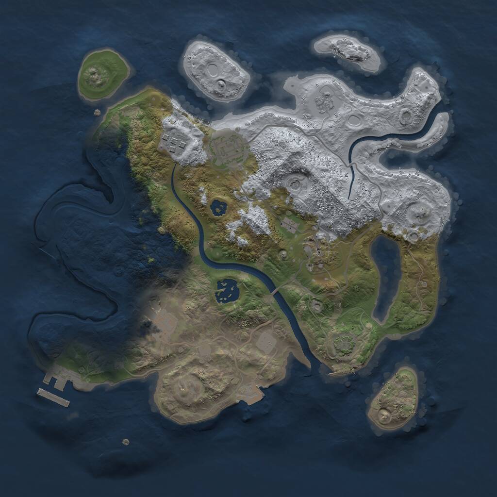 Rust Map: Procedural Map, Size: 3000, Seed: 5687182, 10 Monuments