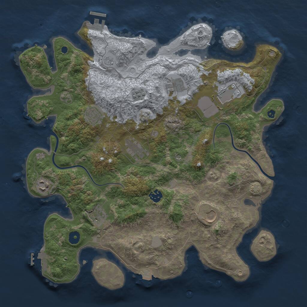 Rust Map: Procedural Map, Size: 3750, Seed: 32215487, 15 Monuments