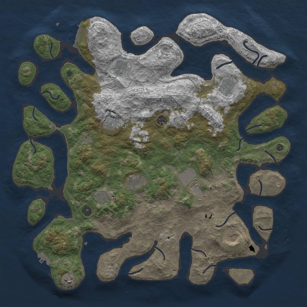 Rust Map: Procedural Map, Size: 4700, Seed: 1, 15 Monuments