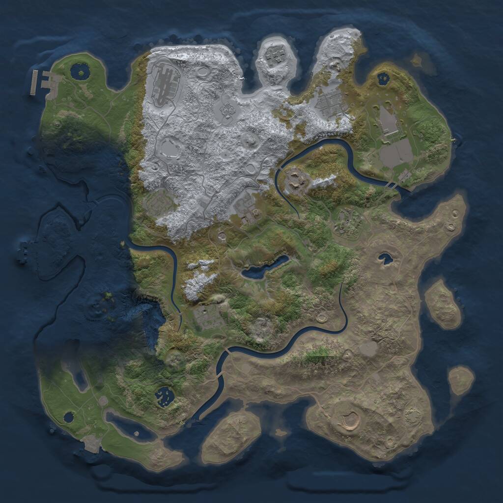 Rust Map: Procedural Map, Size: 4000, Seed: 1651510959, 17 Monuments