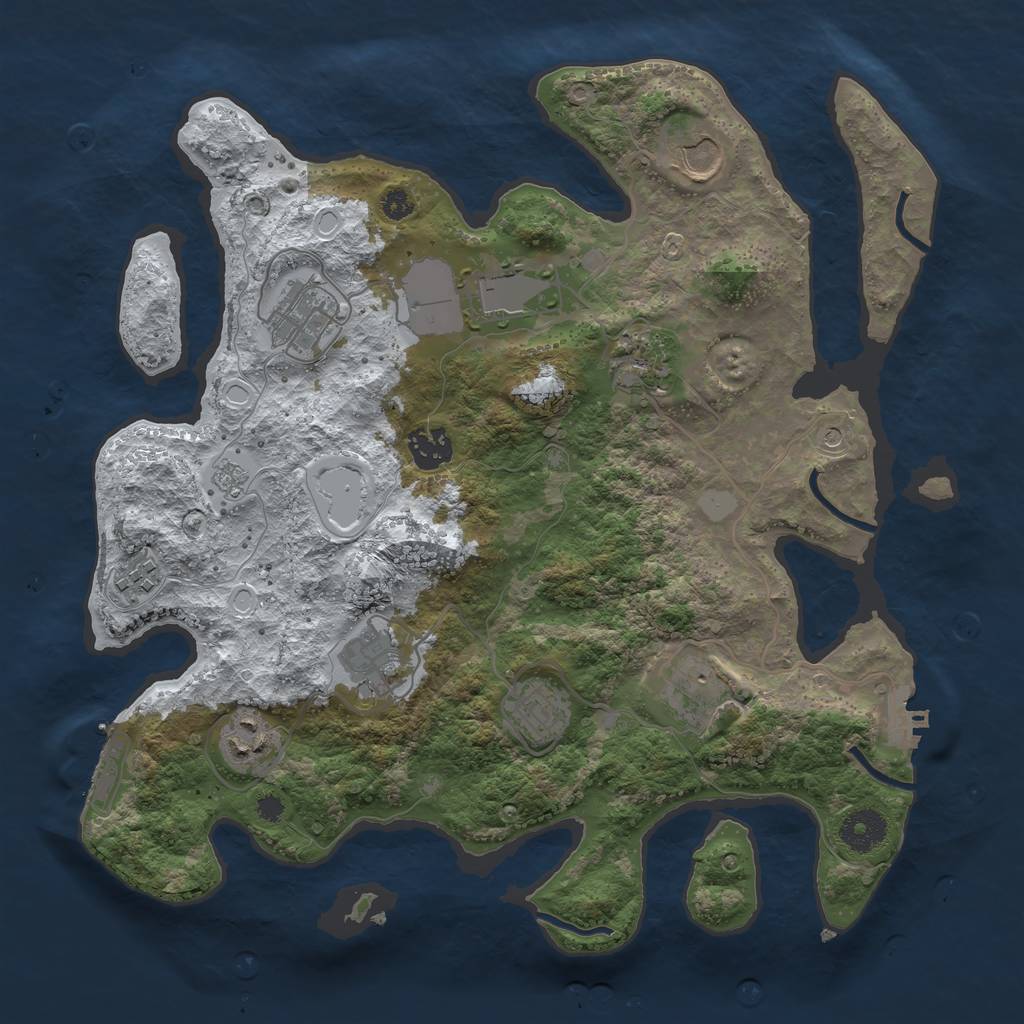 Rust Map: Procedural Map, Size: 3500, Seed: 1484666202, 19 Monuments
