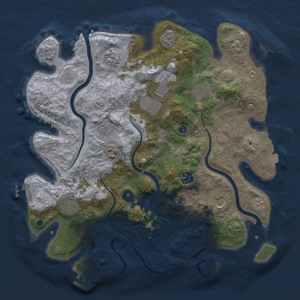 Rust Map: Procedural Map, Size: 3750, Seed: 1261371941, 15 Monuments