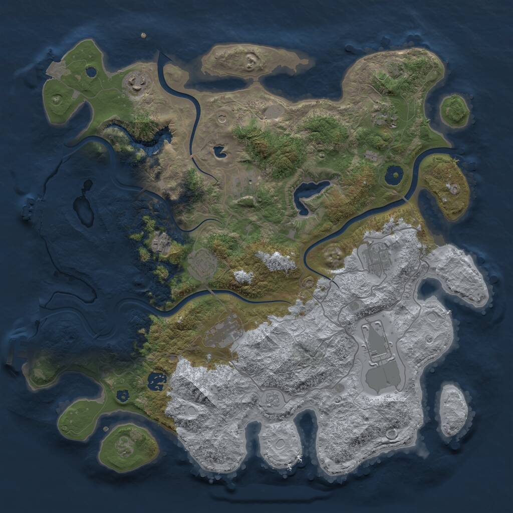 Rust Map: Procedural Map, Size: 4000, Seed: 745122, 15 Monuments