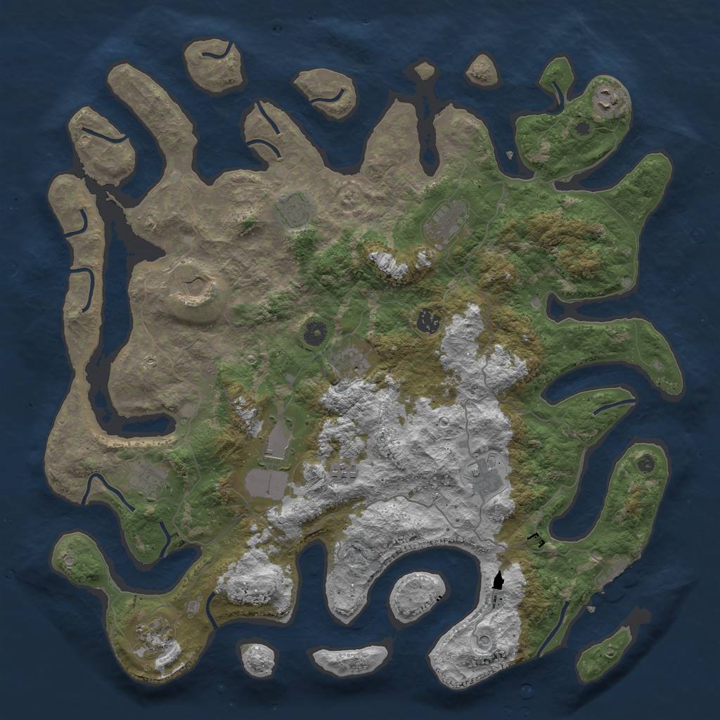 Rust Map: Procedural Map, Size: 4500, Seed: 206901, 15 Monuments
