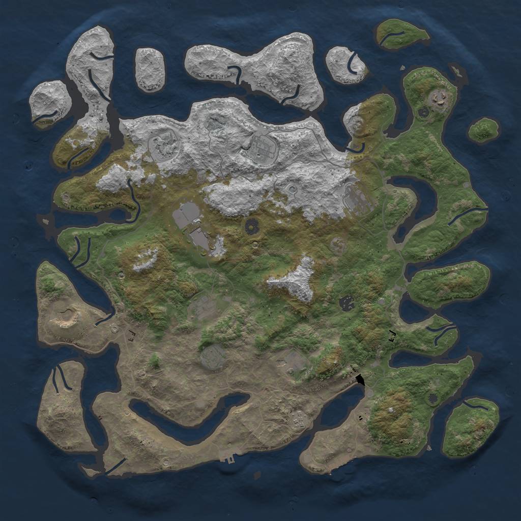 Rust Map: Procedural Map, Size: 4950, Seed: 11, 16 Monuments
