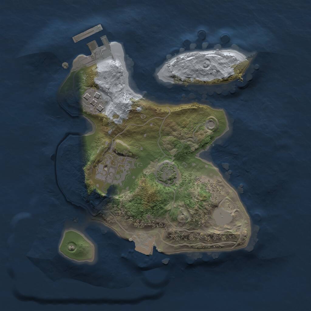 Rust Map: Procedural Map, Size: 2000, Seed: 742805, 5 Monuments