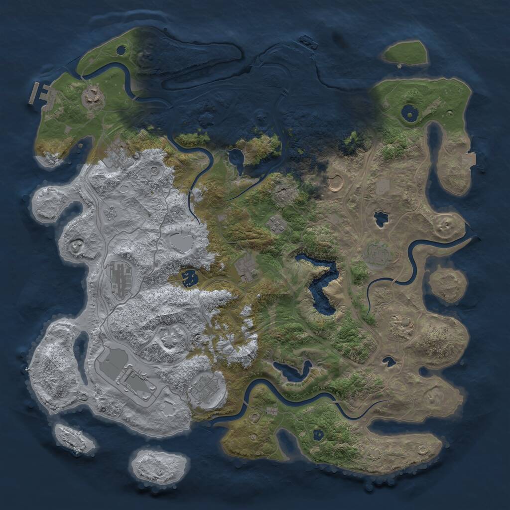 Rust Map: Procedural Map, Size: 4500, Seed: 438473, 17 Monuments