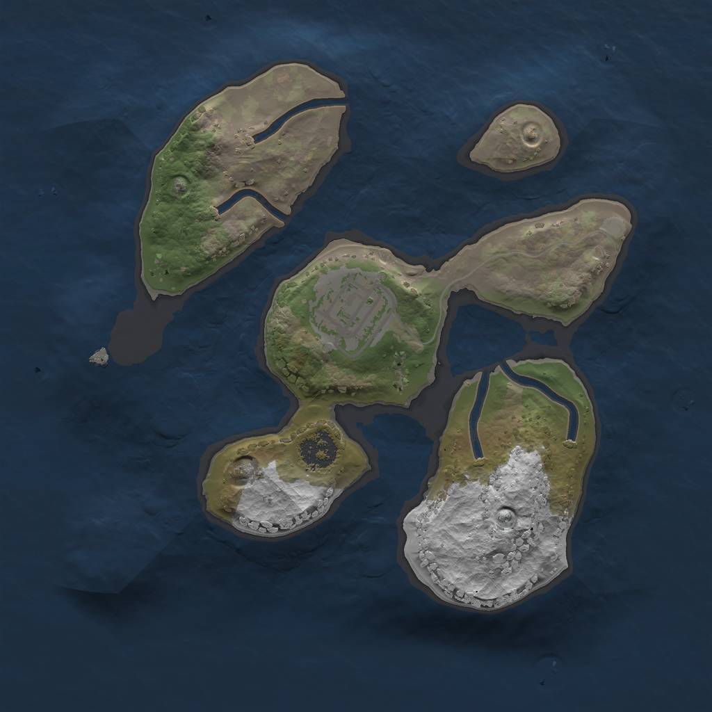 Rust Map: Procedural Map, Size: 2000, Seed: 3137, 3 Monuments