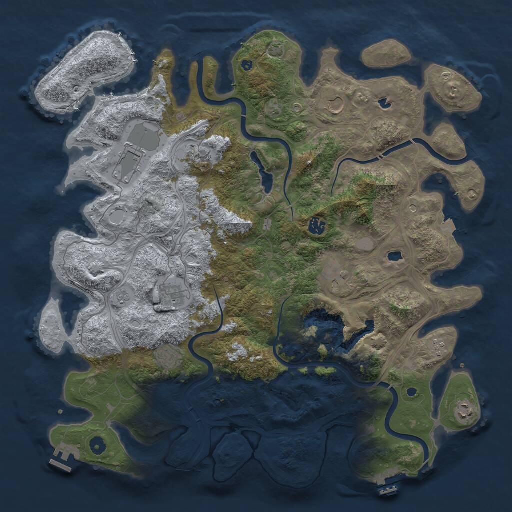 Rust Map: Procedural Map, Size: 4500, Seed: 630118, 15 Monuments