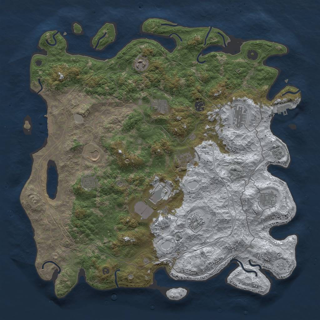 Rust Map: Procedural Map, Size: 4500, Seed: 508223823, 20 Monuments