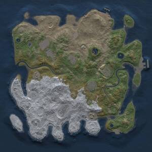 Thumbnail Rust Map: Procedural Map, Size: 3750, Seed: 3, 14 Monuments