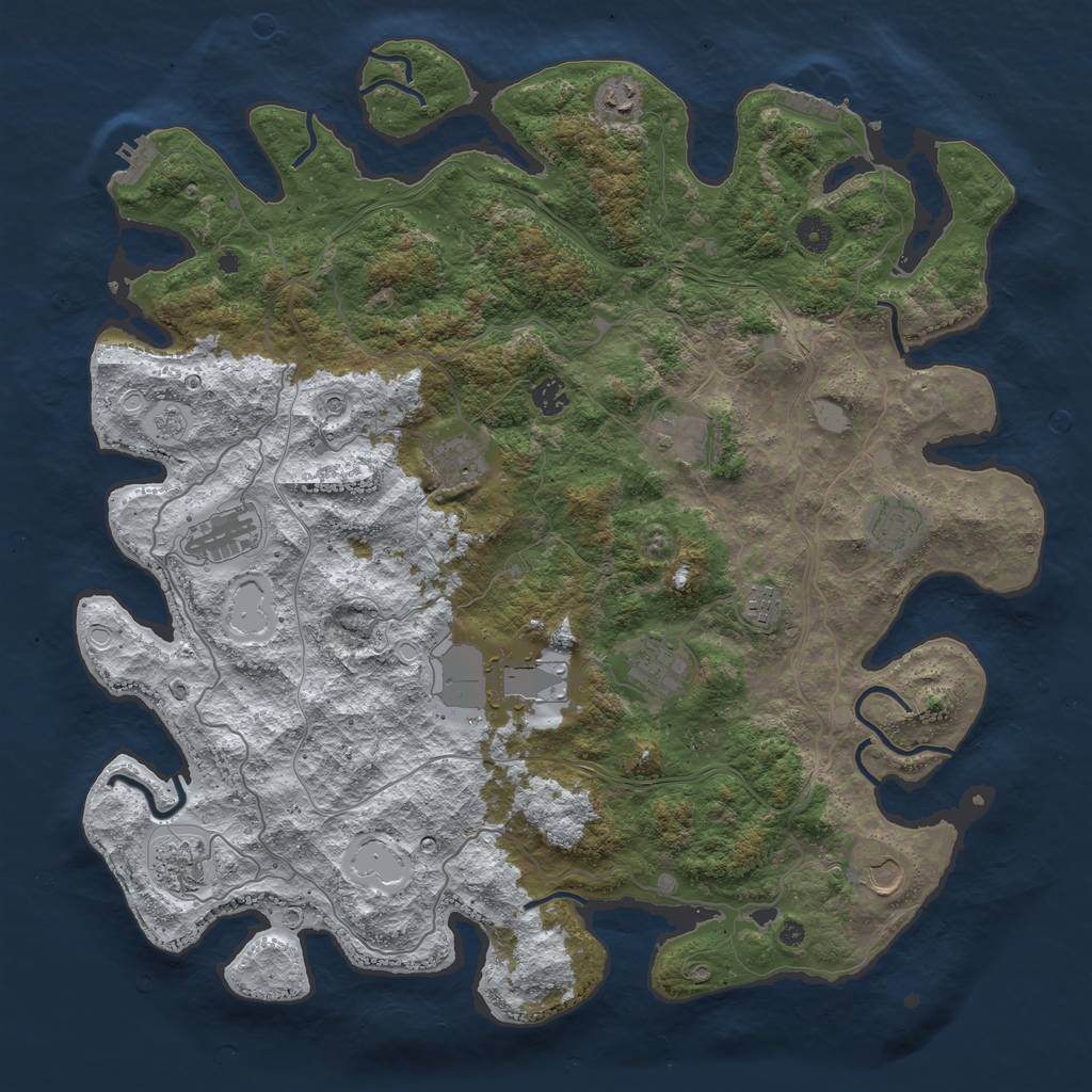 Rust Map: Procedural Map, Size: 4500, Seed: 932530, 20 Monuments