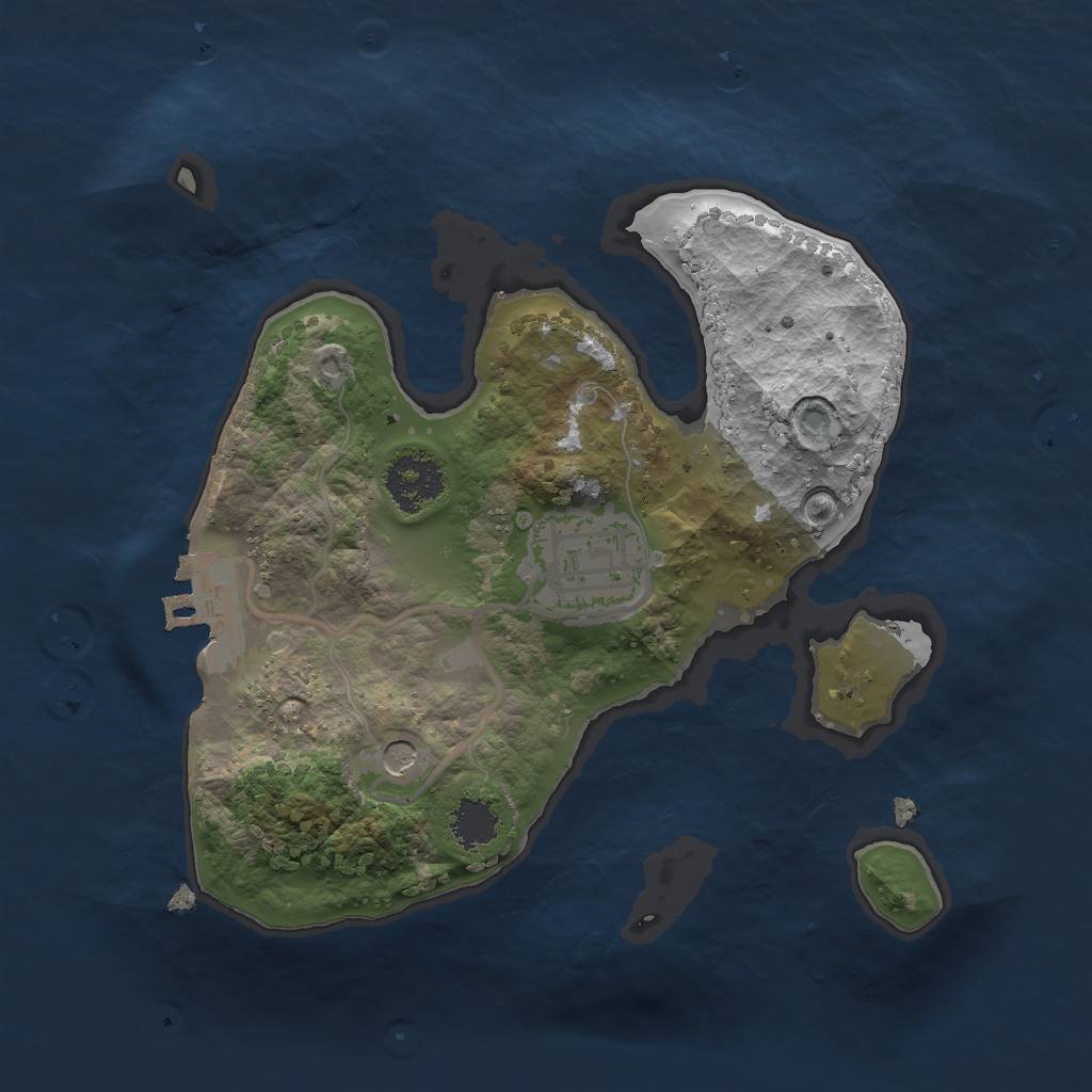 Rust Map: Procedural Map, Size: 2000, Seed: 456734, 5 Monuments