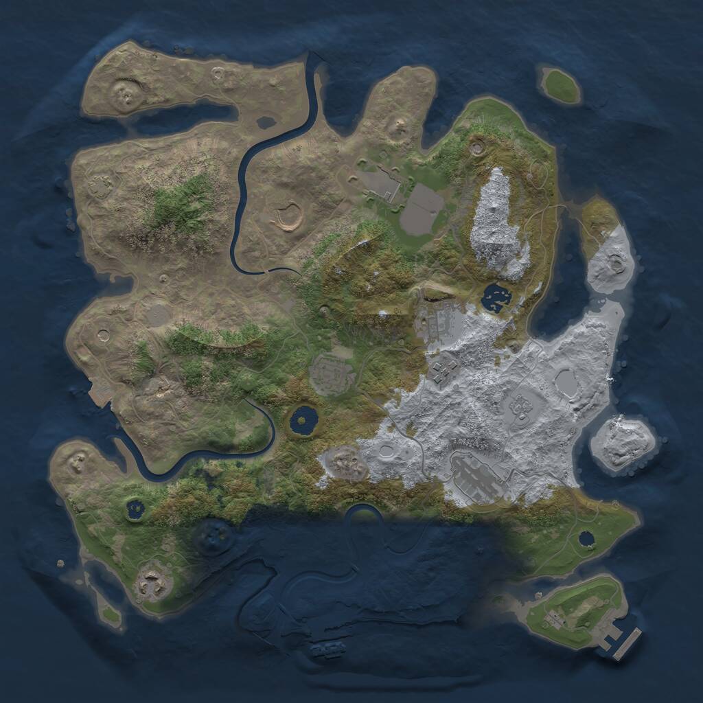 Rust Map: Procedural Map, Size: 3750, Seed: 4, 14 Monuments