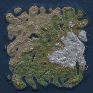 Rust Map: Procedural Map, Size: 4500, Seed: 922627, 16 Monuments