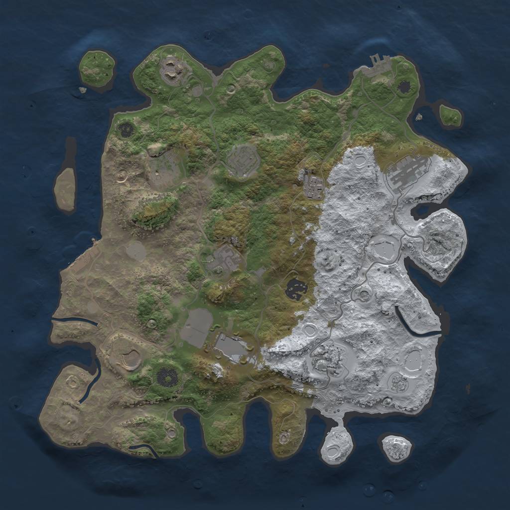 Rust Map: Procedural Map, Size: 3600, Seed: 215, 19 Monuments