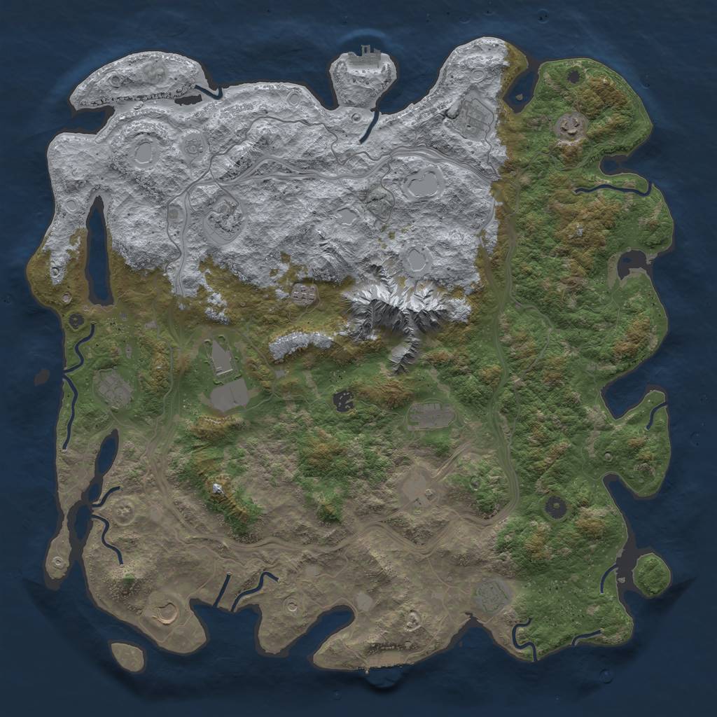 Rust Map: Procedural Map, Size: 5000, Seed: 521548, 20 Monuments