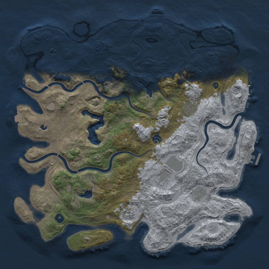 Rust Map: Procedural Map, Size: 4500, Seed: 562233355, 12 Monuments