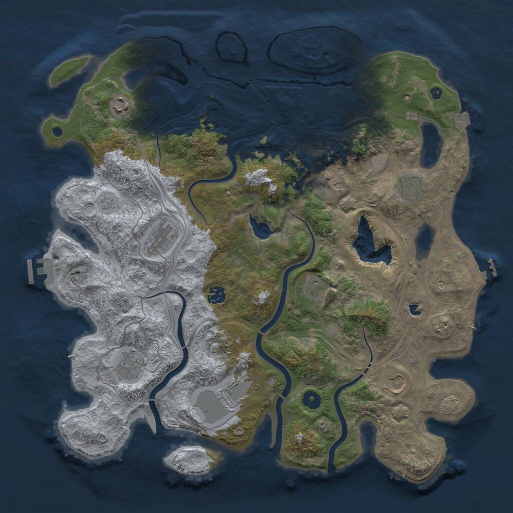 Rust Map: Procedural Map, Size: 4250, Seed: 554627273, 17 Monuments