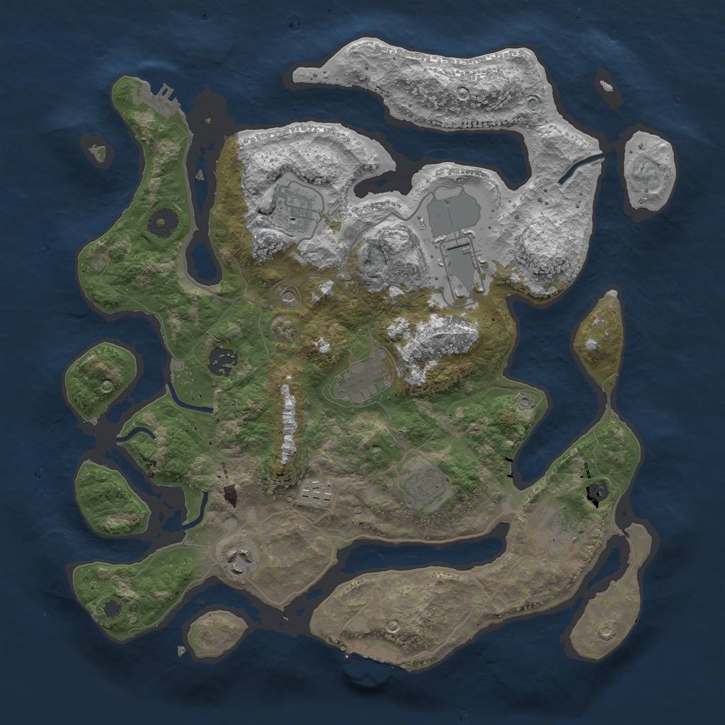 Rust Map: Procedural Map, Size: 3700, Seed: 13825, 13 Monuments