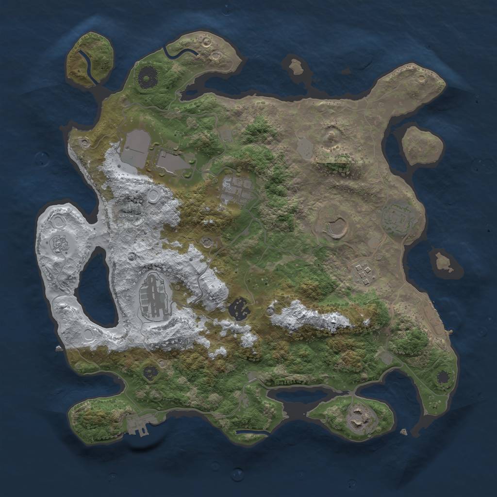 Rust Map: Procedural Map, Size: 3500, Seed: 124134, 17 Monuments