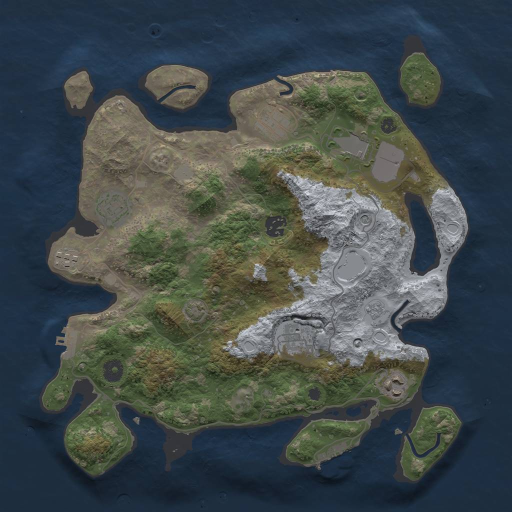 Rust Map: Procedural Map, Size: 3500, Seed: 948461, 15 Monuments