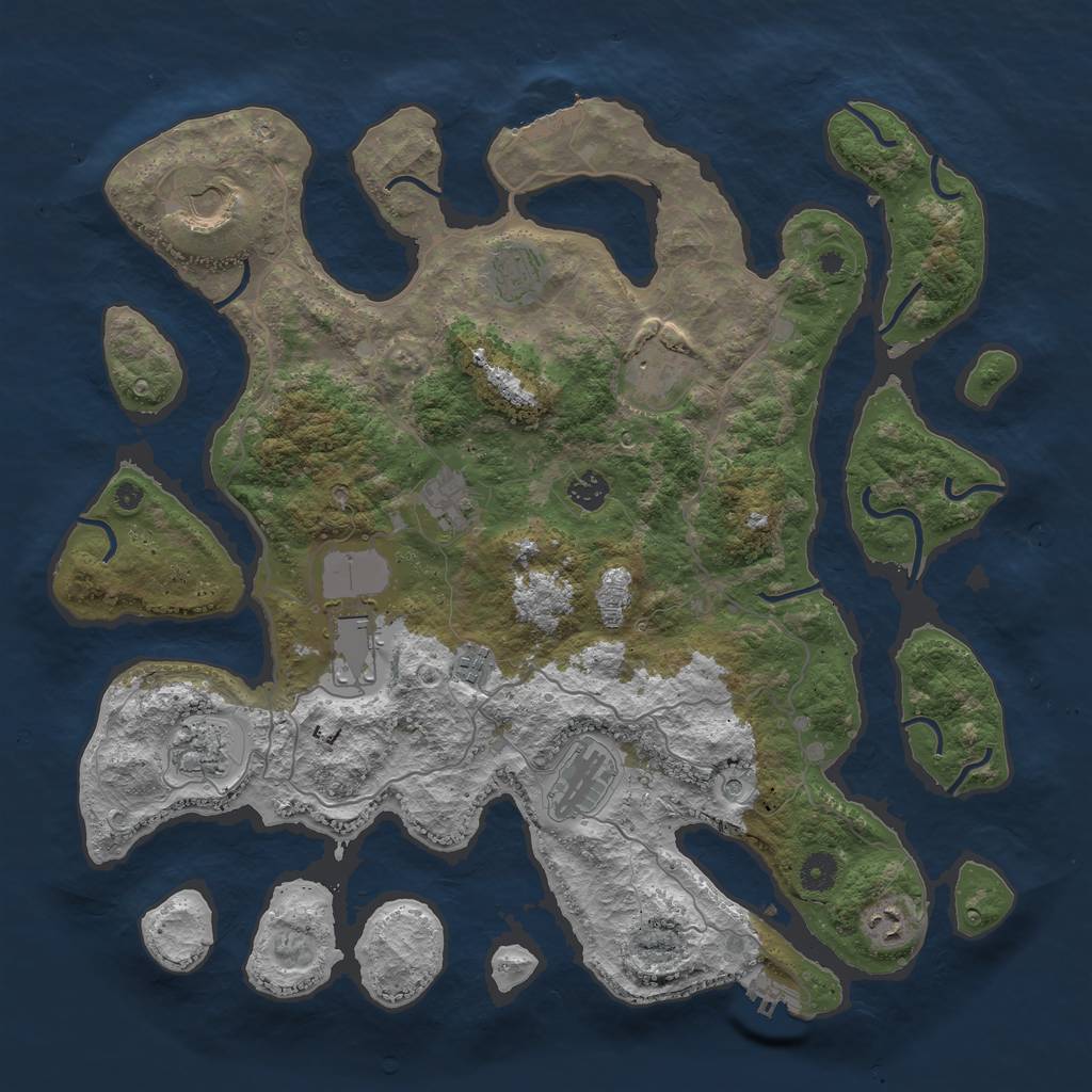 Rust Map: Procedural Map, Size: 4250, Seed: 64980765, 15 Monuments