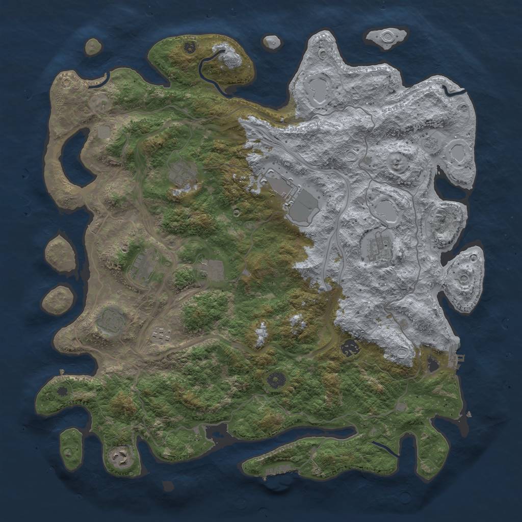Rust Map: Procedural Map, Size: 4500, Seed: 174992, 16 Monuments