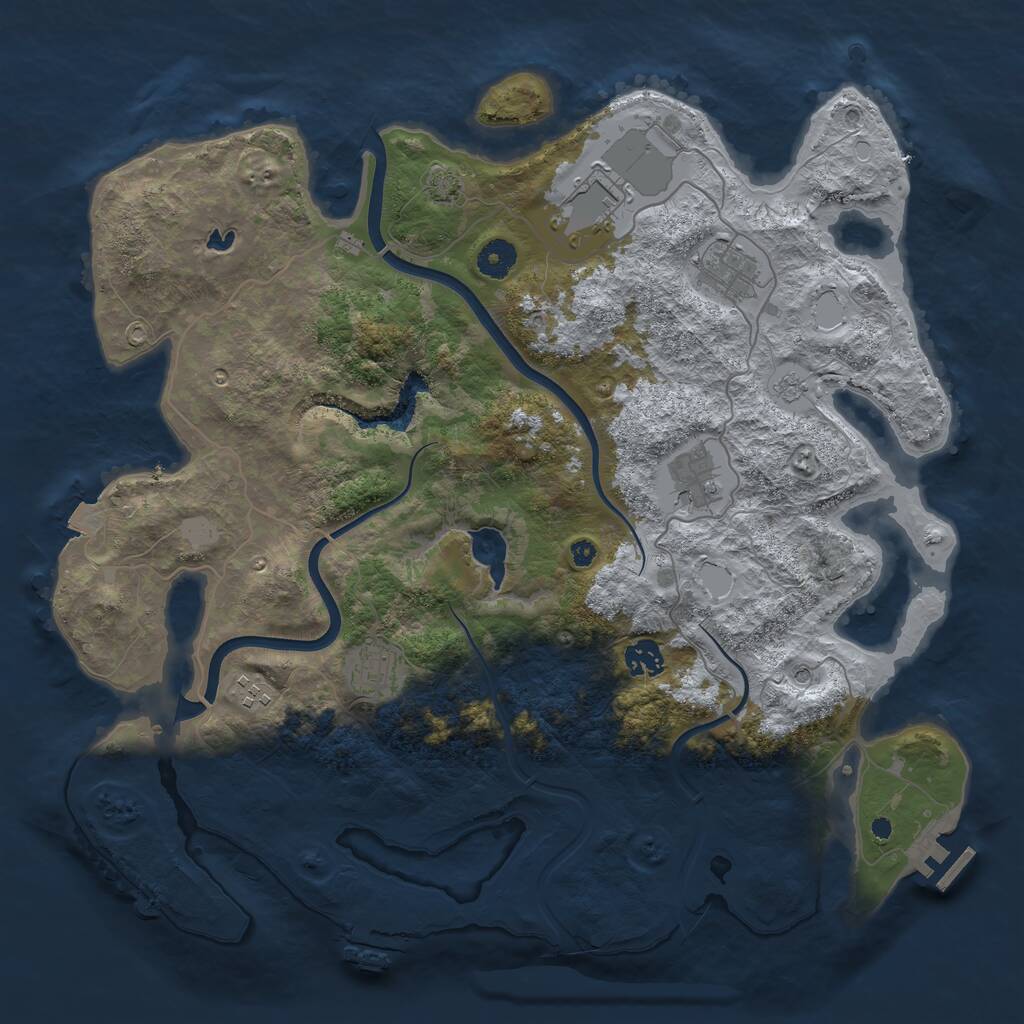 Rust Map: Procedural Map, Size: 4000, Seed: 86758, 12 Monuments