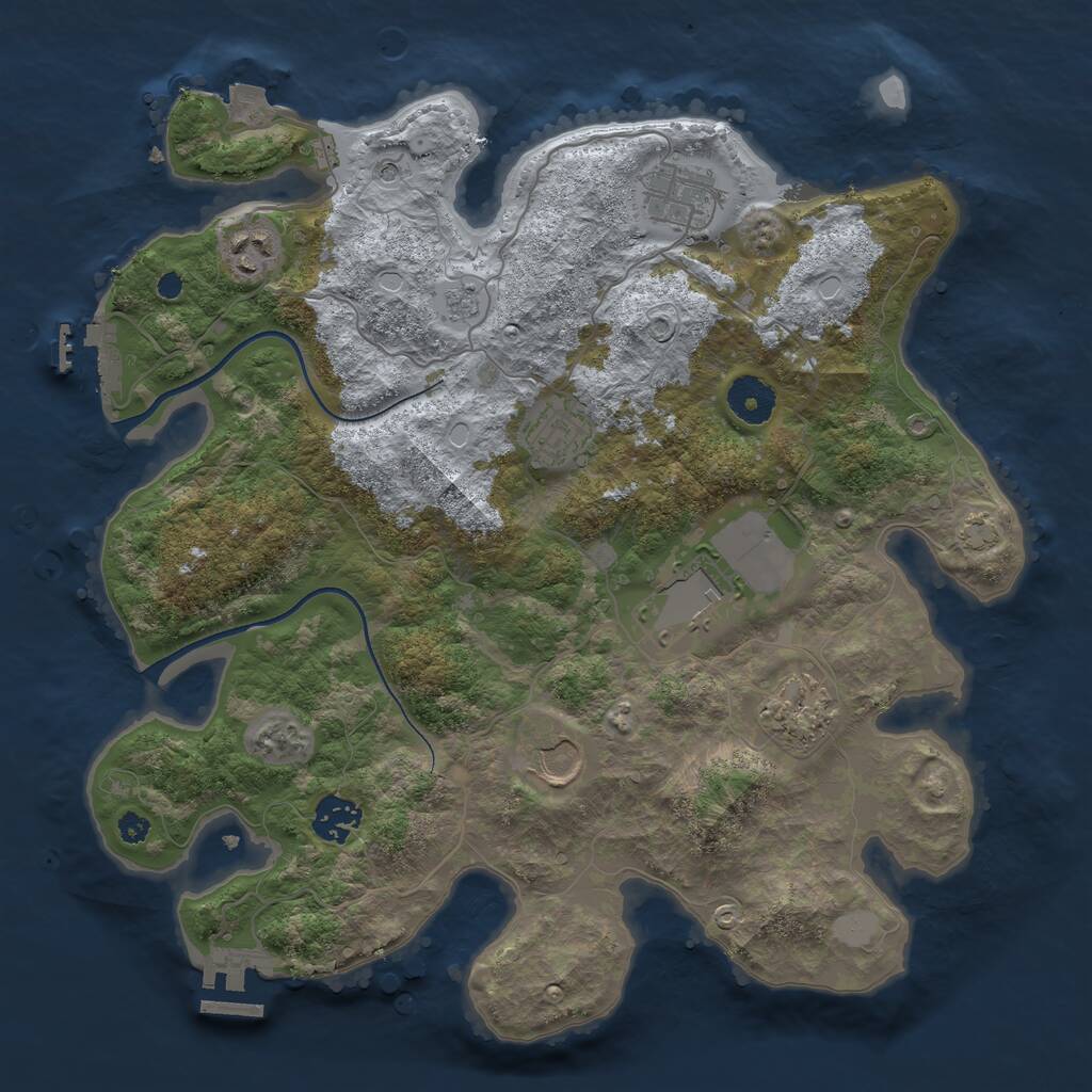 Rust Map: Procedural Map, Size: 3500, Seed: 30052113, 13 Monuments