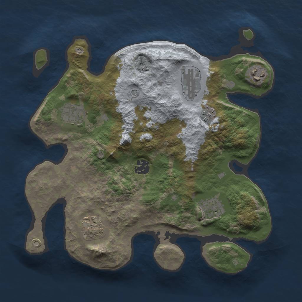 Rust Map: Barren, Size: 3000, Seed: 82, 10 Monuments