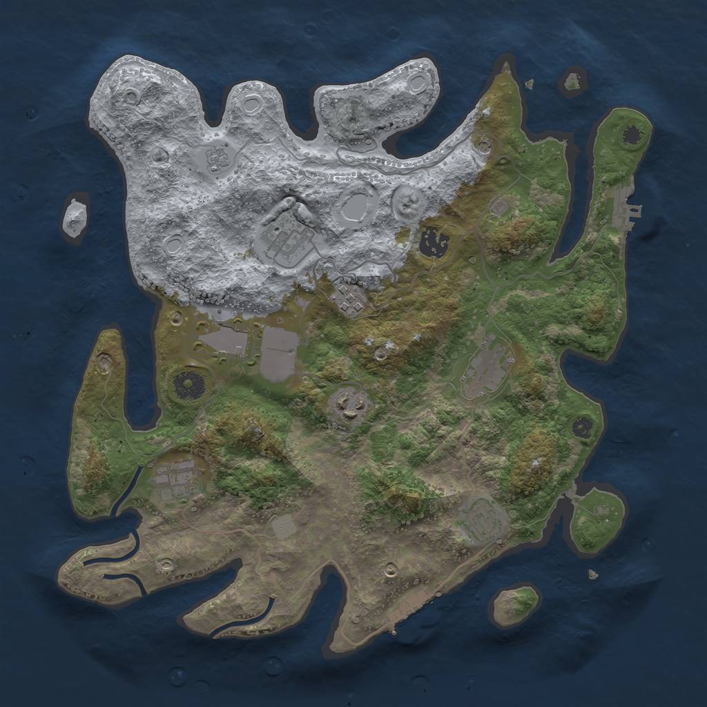 Rust Map: Procedural Map, Size: 3500, Seed: 165023, 15 Monuments