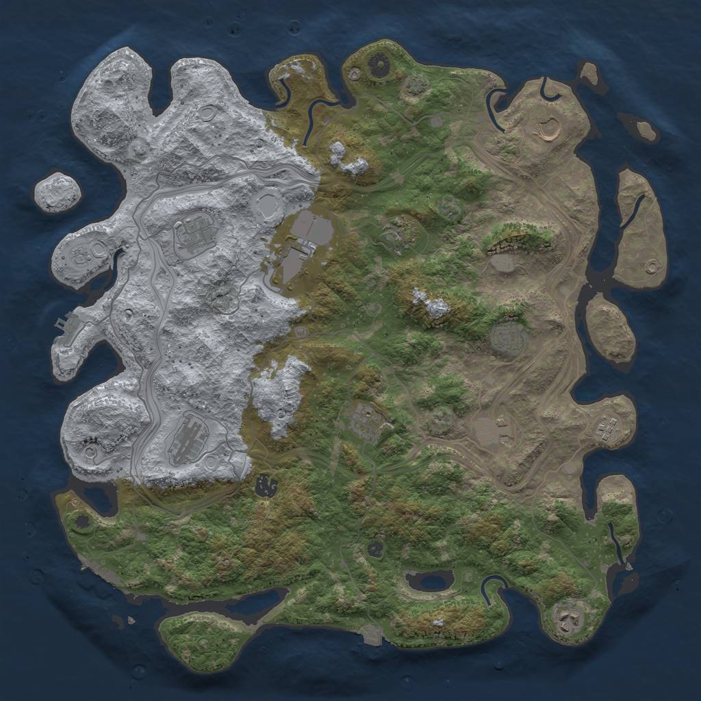 Rust Map: Procedural Map, Size: 4500, Seed: 898984, 19 Monuments
