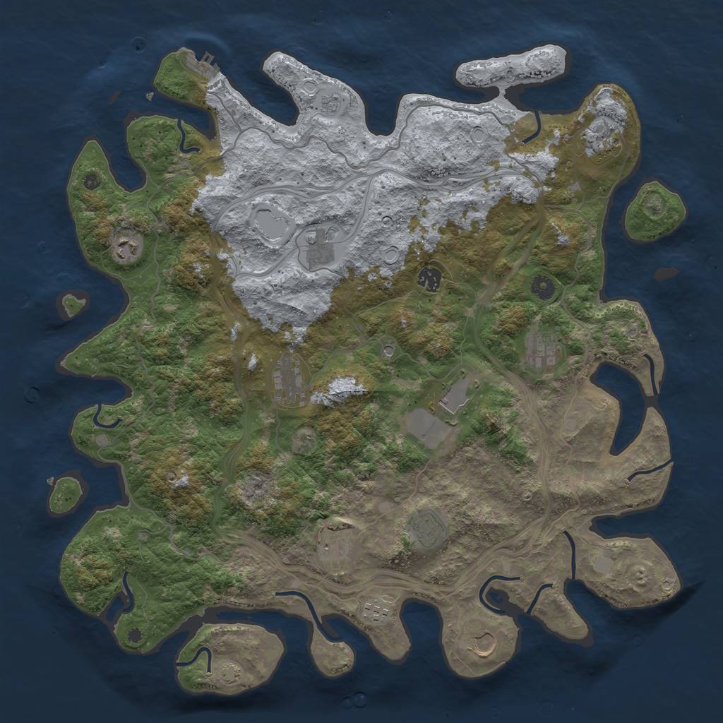 Rust Map: Procedural Map, Size: 4500, Seed: 290379, 18 Monuments