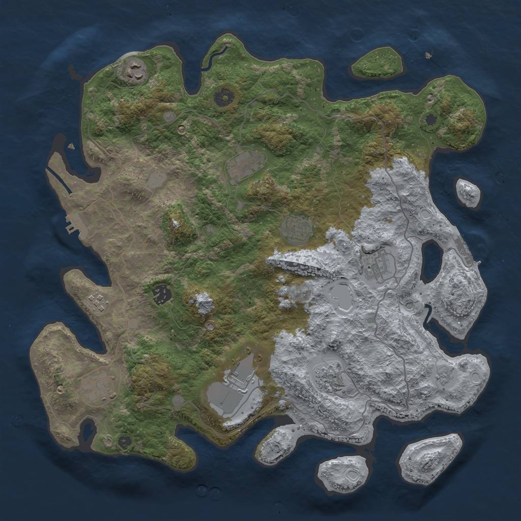 Rust Map: Procedural Map, Size: 4000, Seed: 15545, 16 Monuments