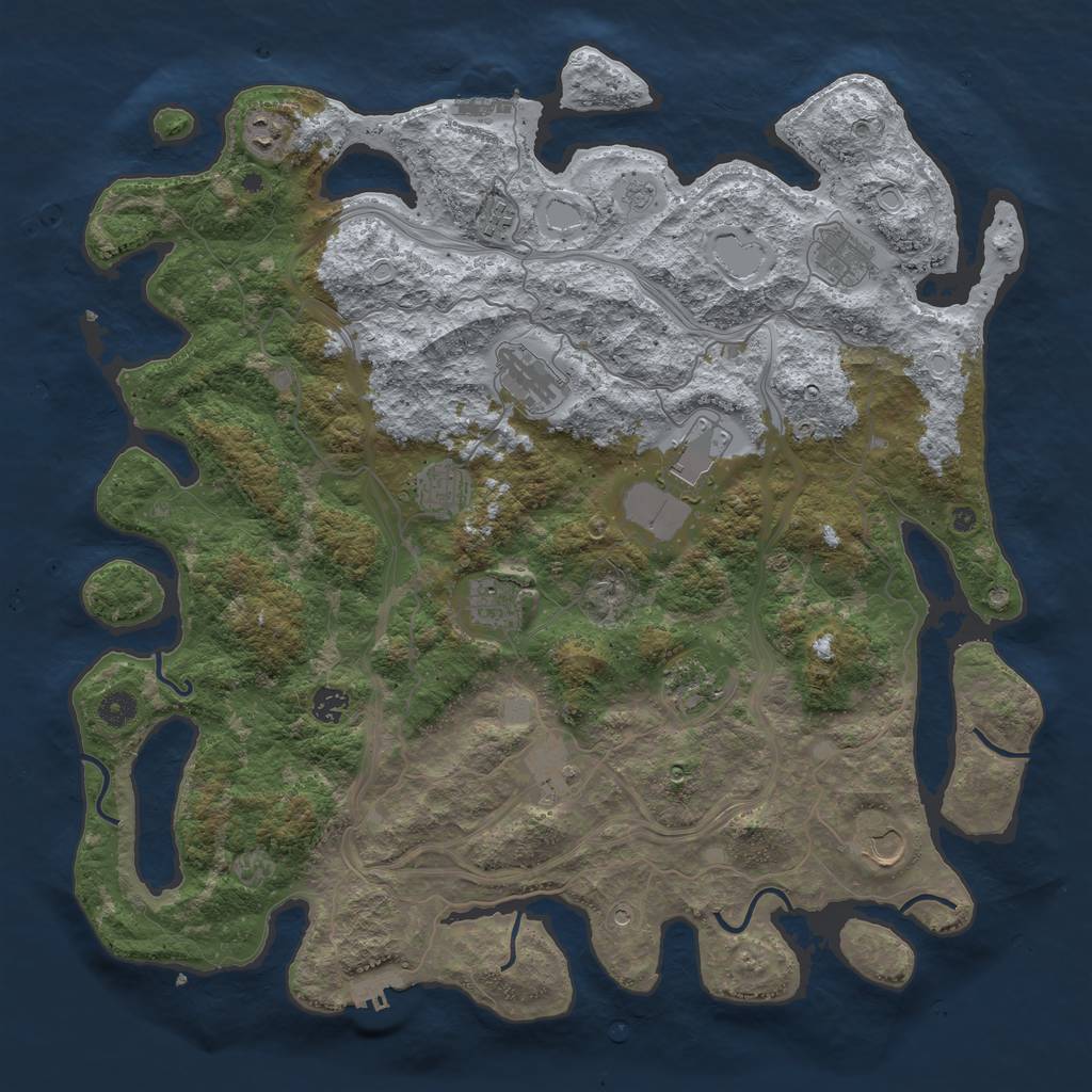 Rust Map: Procedural Map, Size: 4500, Seed: 315602, 18 Monuments