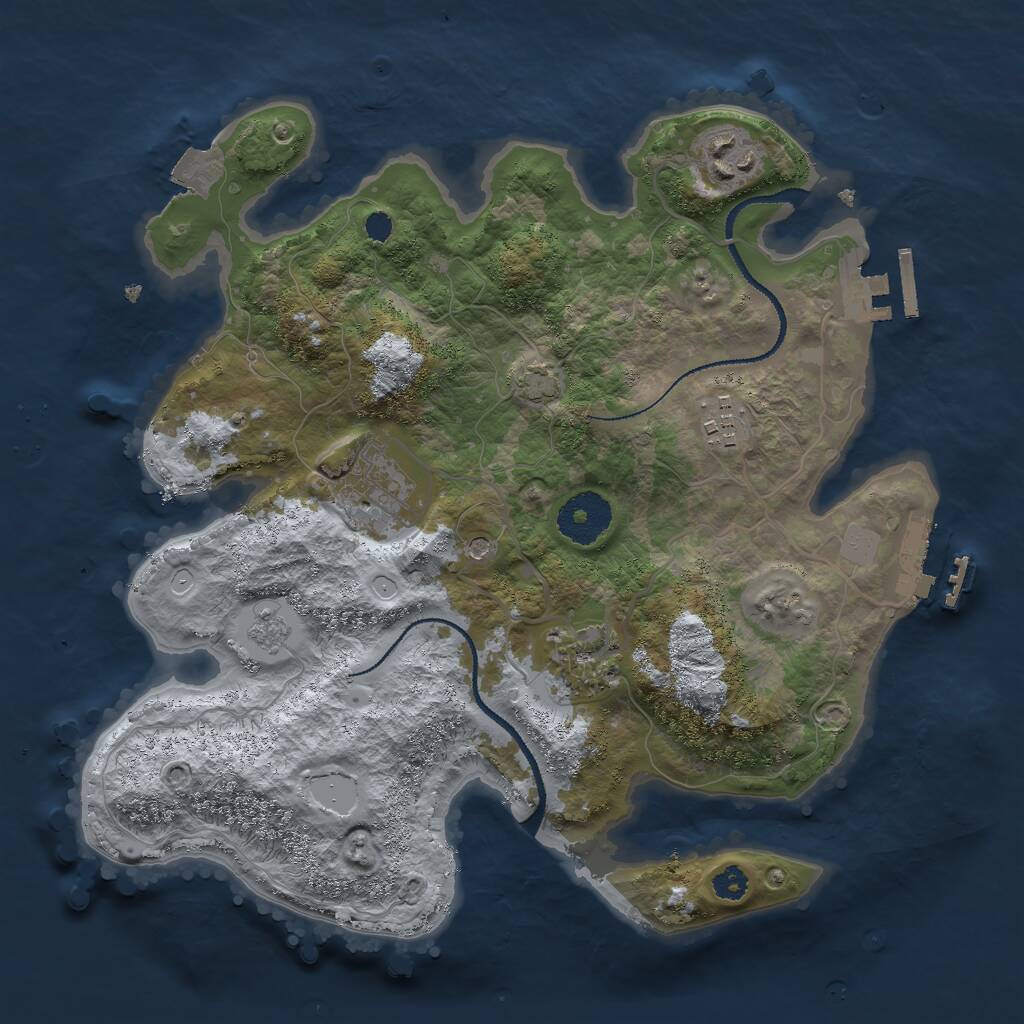 Rust Map: Procedural Map, Size: 3000, Seed: 1234352, 10 Monuments