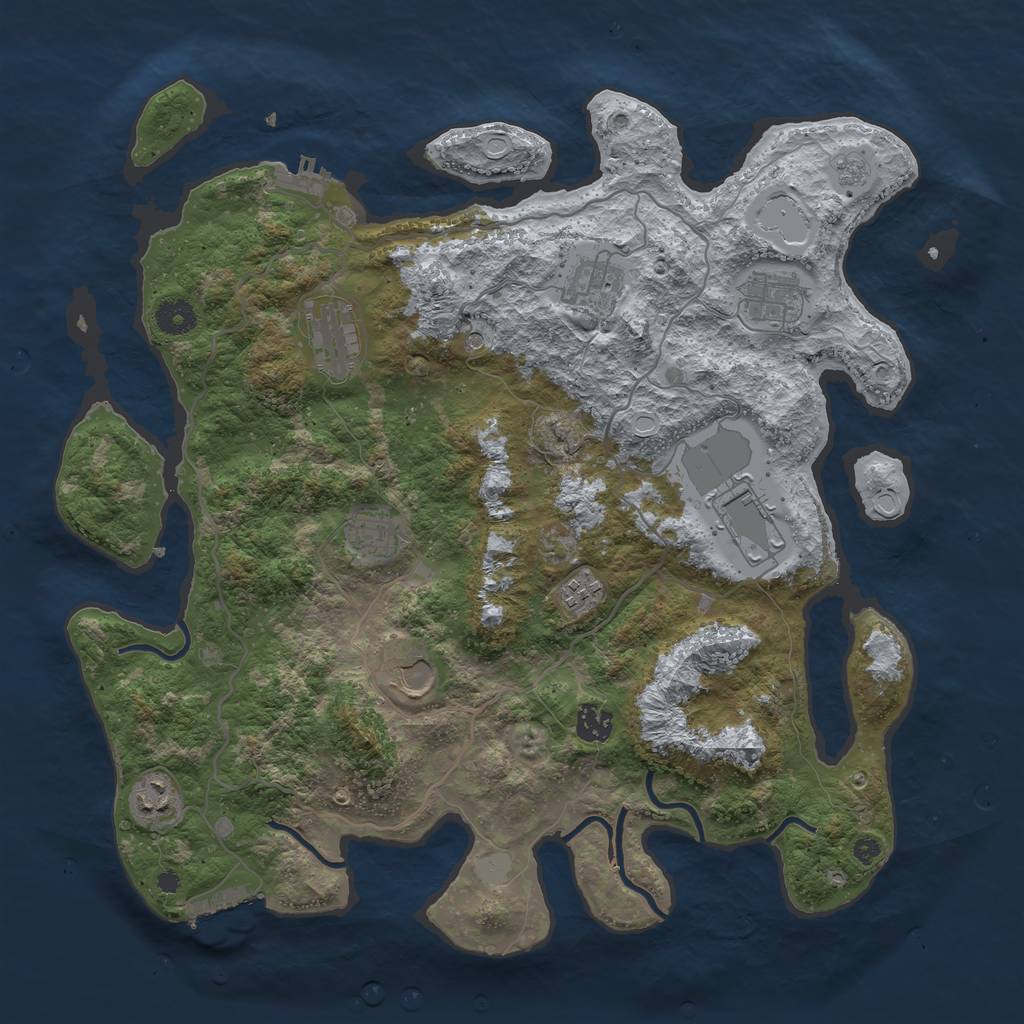 Rust Map: Procedural Map, Size: 4000, Seed: 152469, 16 Monuments